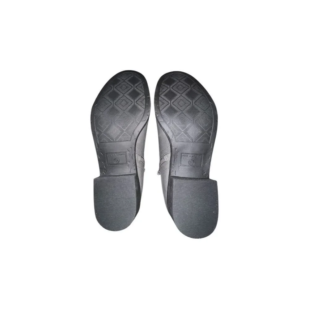 Sun & Stone Cadee Grey Fashion Faux Leather Booties Women’s Size 5.5M